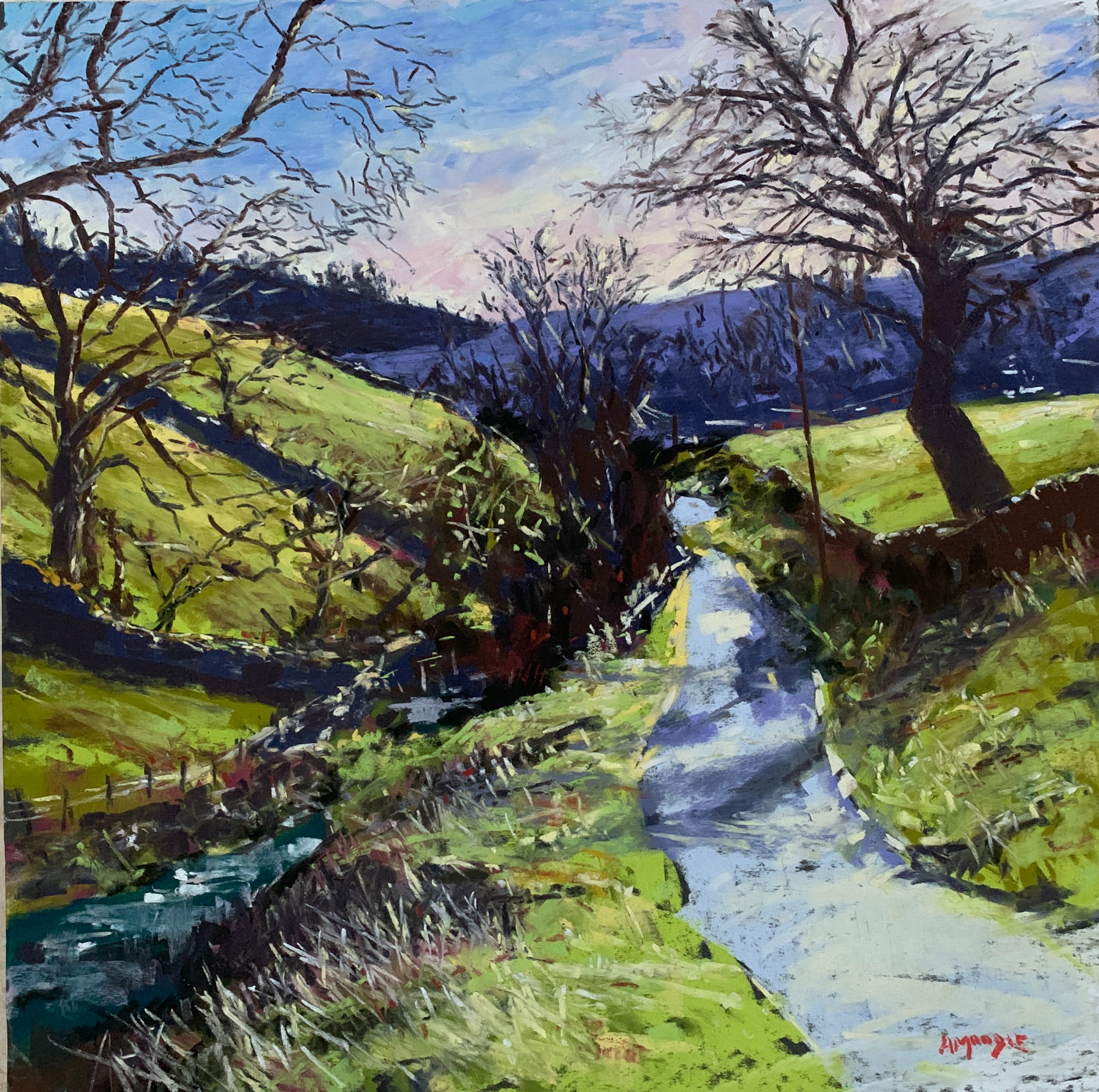 Lead Mine Track, Hebden (pastel, mounted)