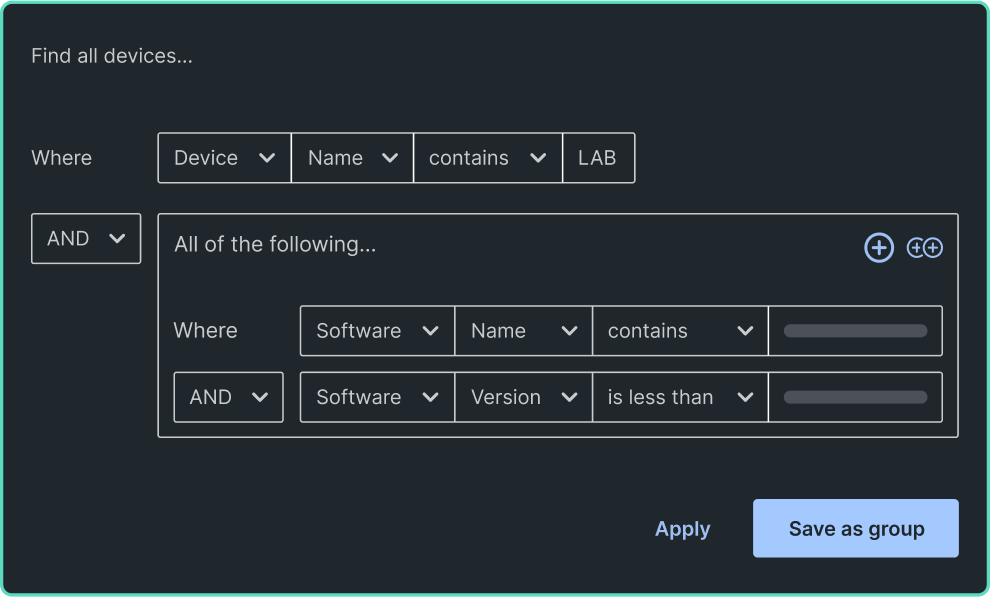 PDQ Connect create dynamic device groups