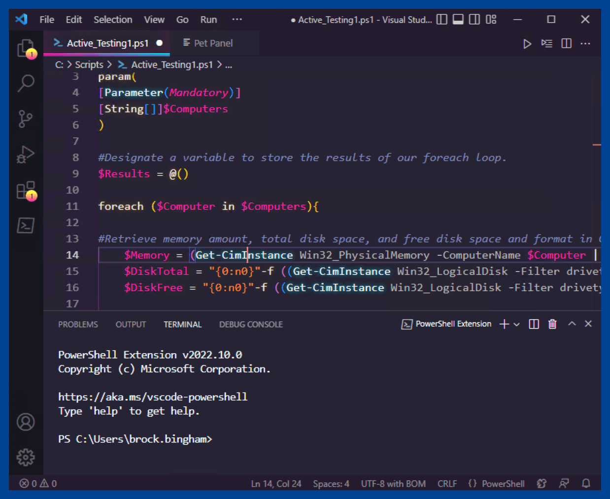 The SynthWave '84 theme in VS Code