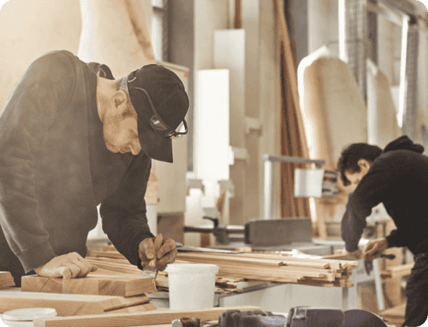 two men working in a woodworking