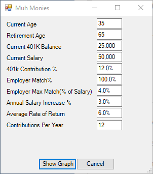PowerShell retirement calculator