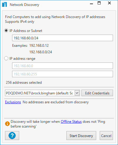 select either IP Address or Subnet or IP address range