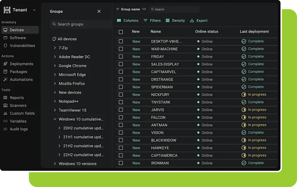 PDQ Connect dashboard