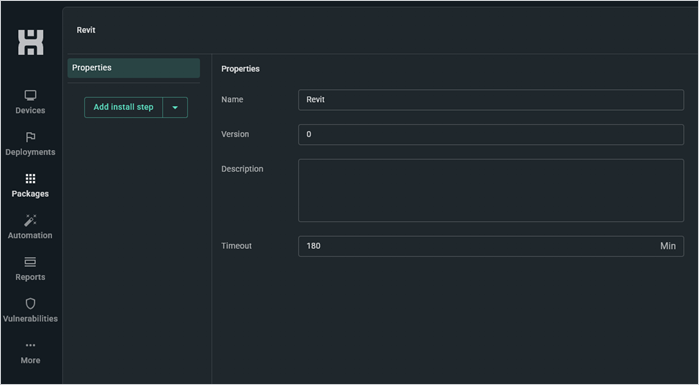 Creating a Revit package in PDQ Connect and setting the timeout period.