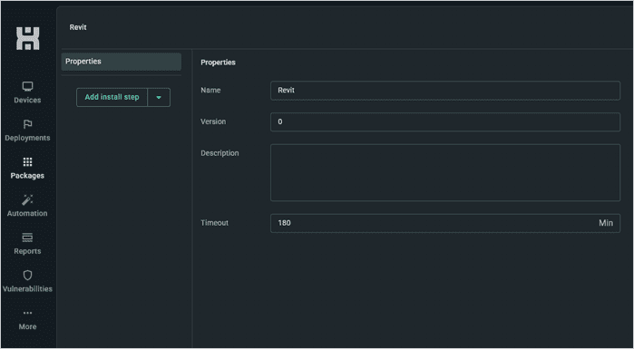 Creating a Revit package in PDQ Connect and setting the timeout period.