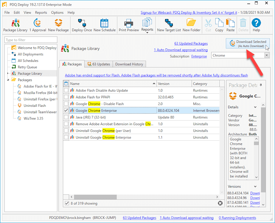 Click Download Selected (As Auto Download)