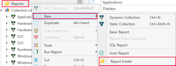 Creating a new report forlder in PDQ Inventory