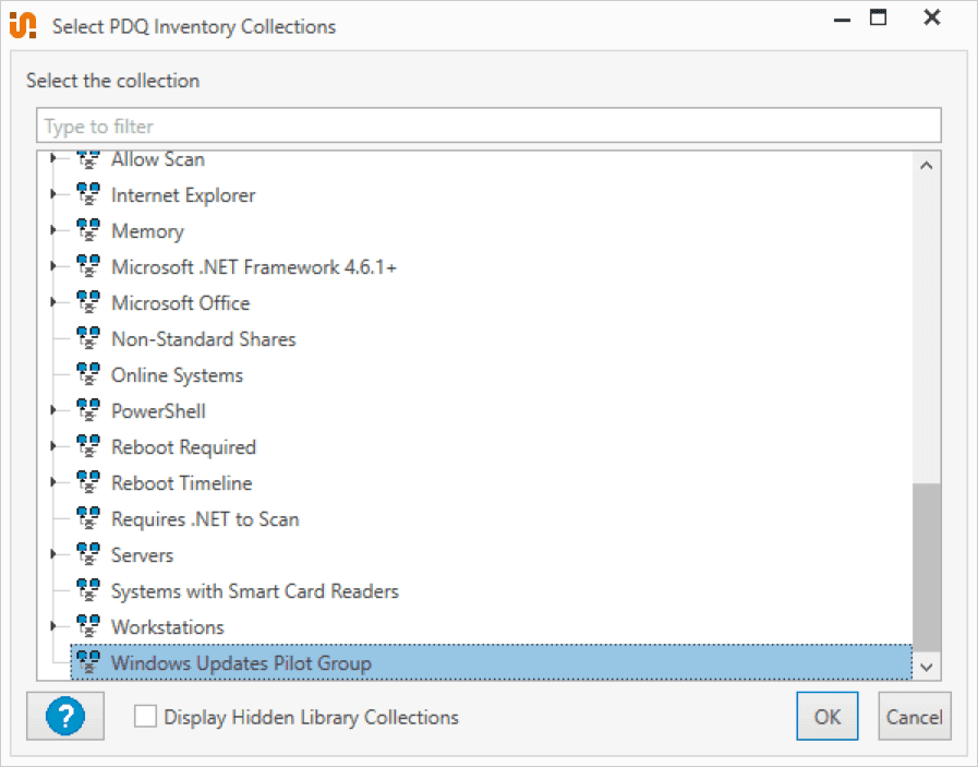 Targeting the pilot group collection with the schedule