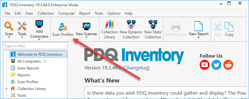 At the Scan Profiles windows, click New.