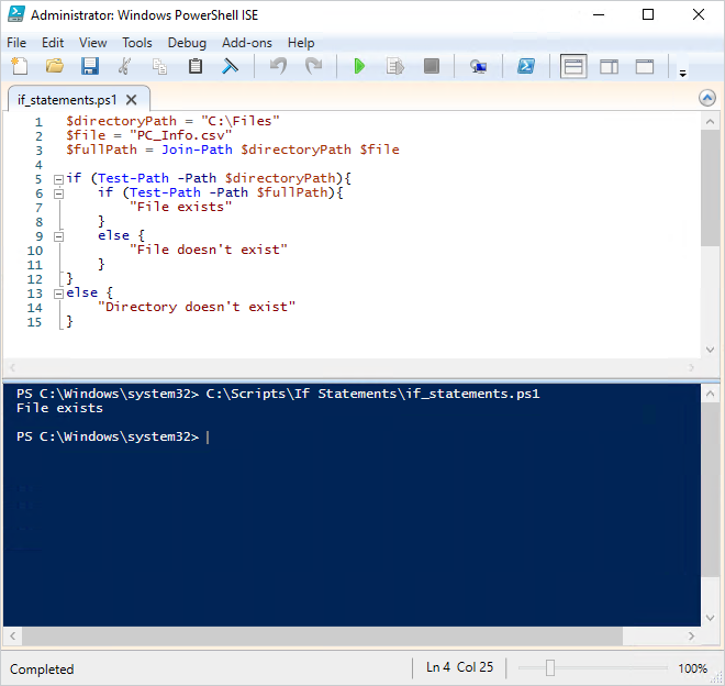 This is an example of a nested PowerShell if statement.