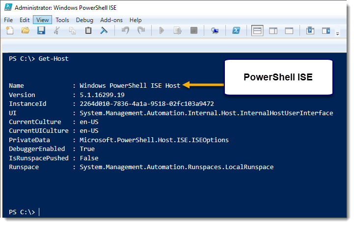 Get Host in PowerShell ISE