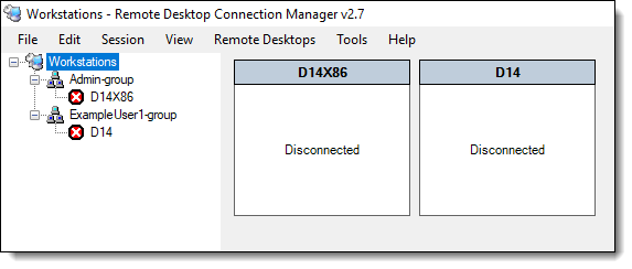 Workstations - Remote Desktop Connection Manager v2.7