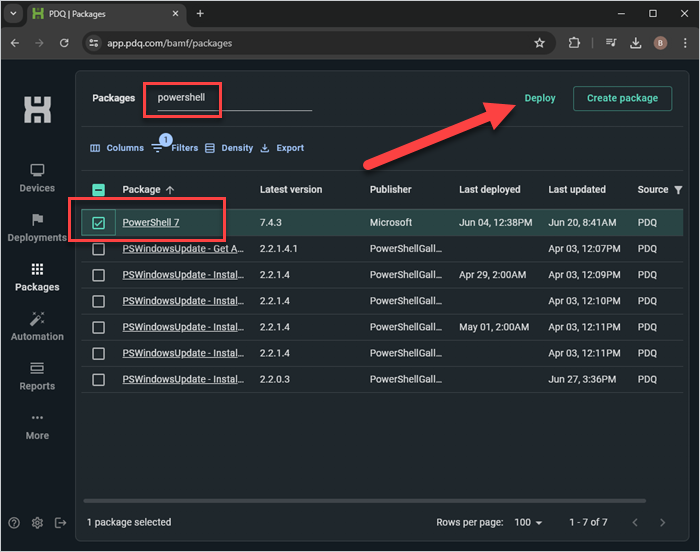 Deploy the latest version of PowerShell with PDQ Connect.