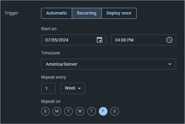 Configuring automation schedules in PDQ Connect.