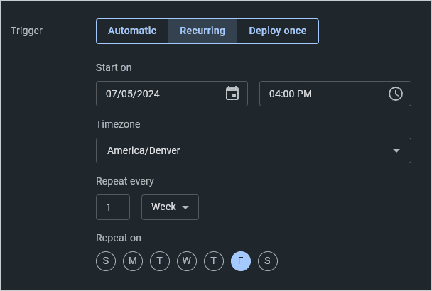 Configuring automation schedules in PDQ Connect.