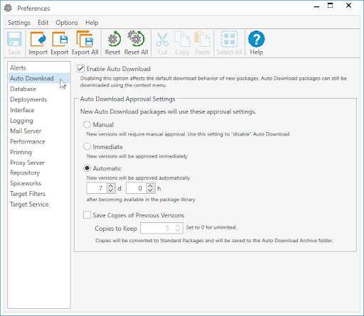 Options > Preferences and clicking on Auto Download.