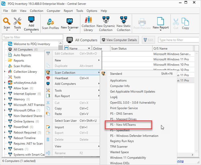 Scan your computers with the new Teams scanner.