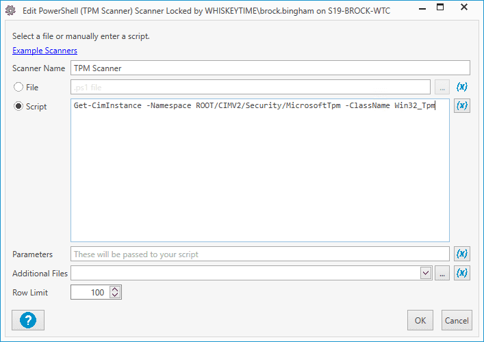 Enter the following PowerShell command into the script window.
