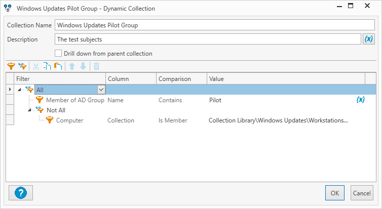 Creating a pilot group dynamic collection in PDQ Inventory