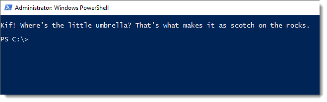 Message when starting PowerShell