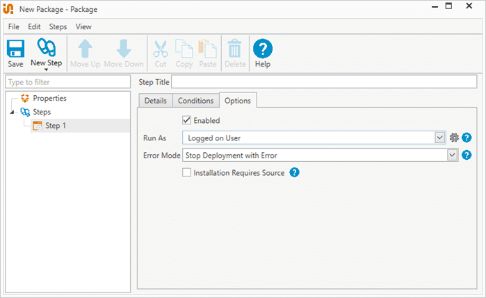Setting the PowerShell screenshot package to run as the logged on user in PDQ Deploy.