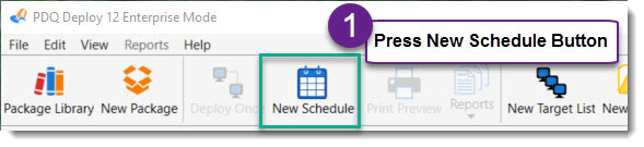 PDQ Deploy   New Schedule Button