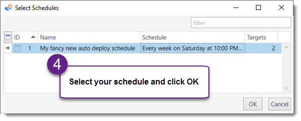 PDQ Deploy   Auto Deploy   Select Schedule and click OK