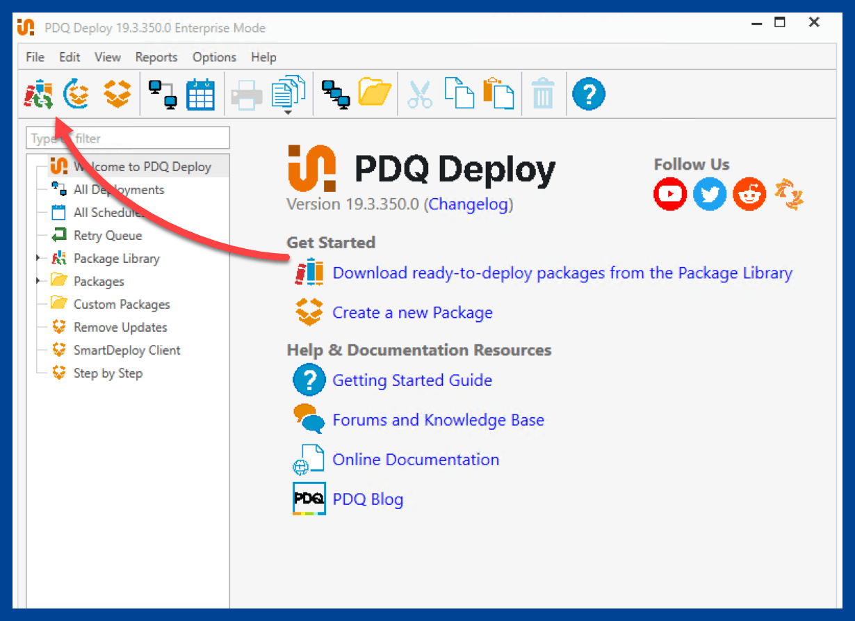 Package Library button in PDQ Deploy
