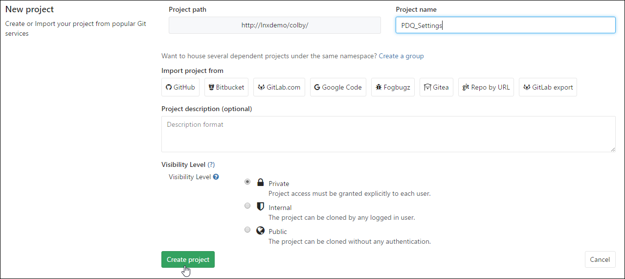 gitlab-new-project