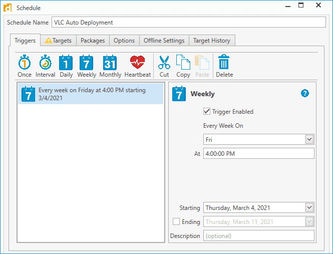 configure your deployment schedule