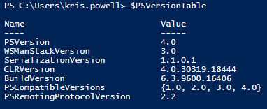 Powershell   PSVersionTable Example