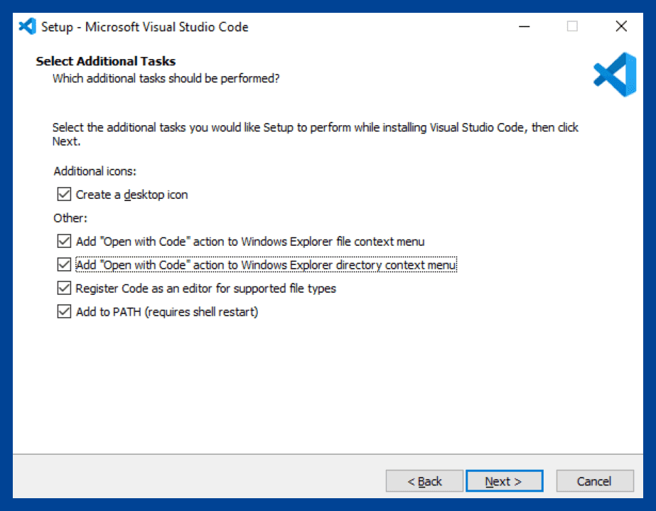 Select any additional tasks