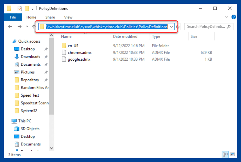 PolicyDefinitions folder example