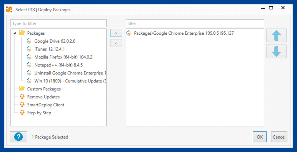 Attach the Google Chrome Enterprise package to the schedule