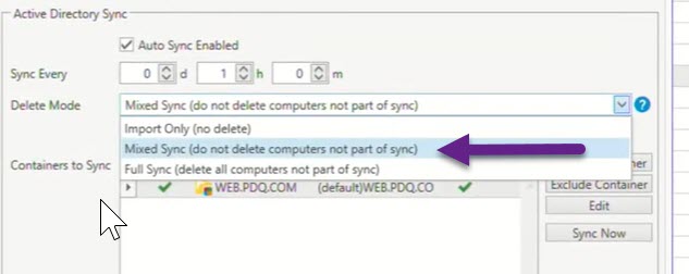 Mixed sync don't delete computers not apart of sync