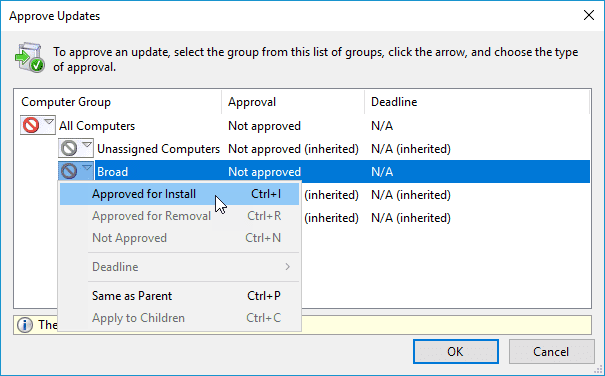 Approve Updates