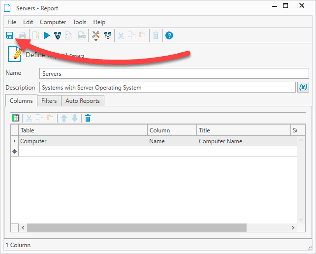 Save and close the report builder window.
