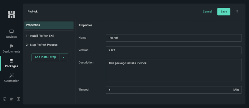 Add package parameters.