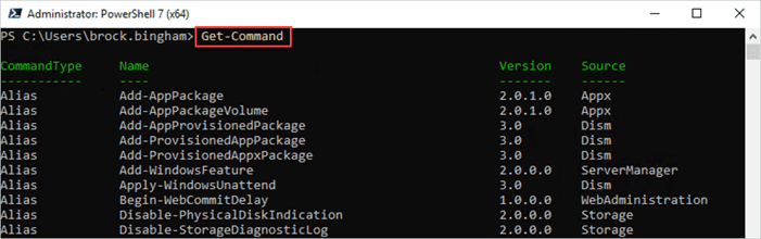 Get-Command cmdlet example