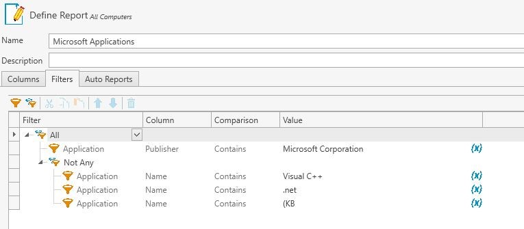 Define report - Microsoft Applications