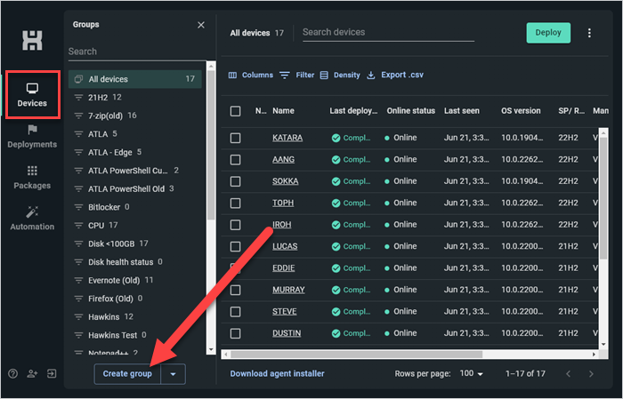 Create a group in PDQ Connect.