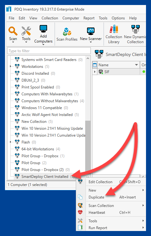 Duplicate the SmartDeploy collection