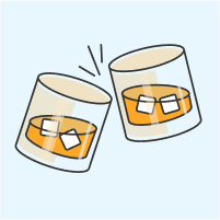 Whiskey glasses illustration