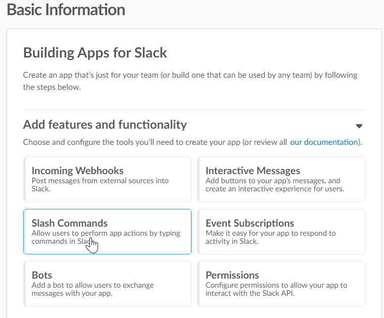 Basic Information for Building Apps in Slack