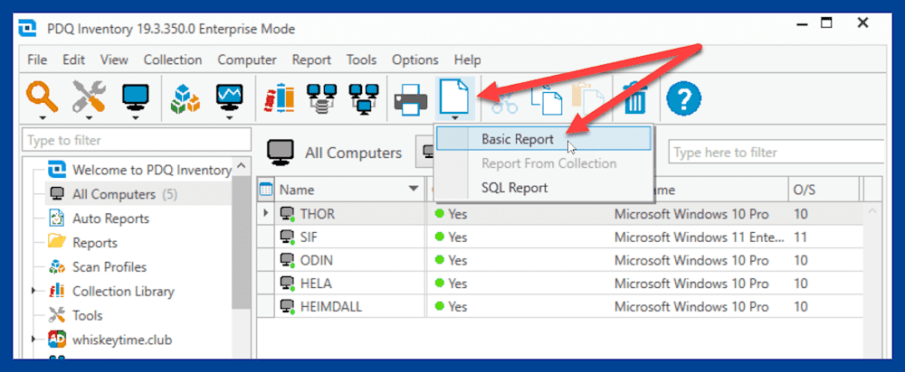 Creating a basic report in PDQ Inventory