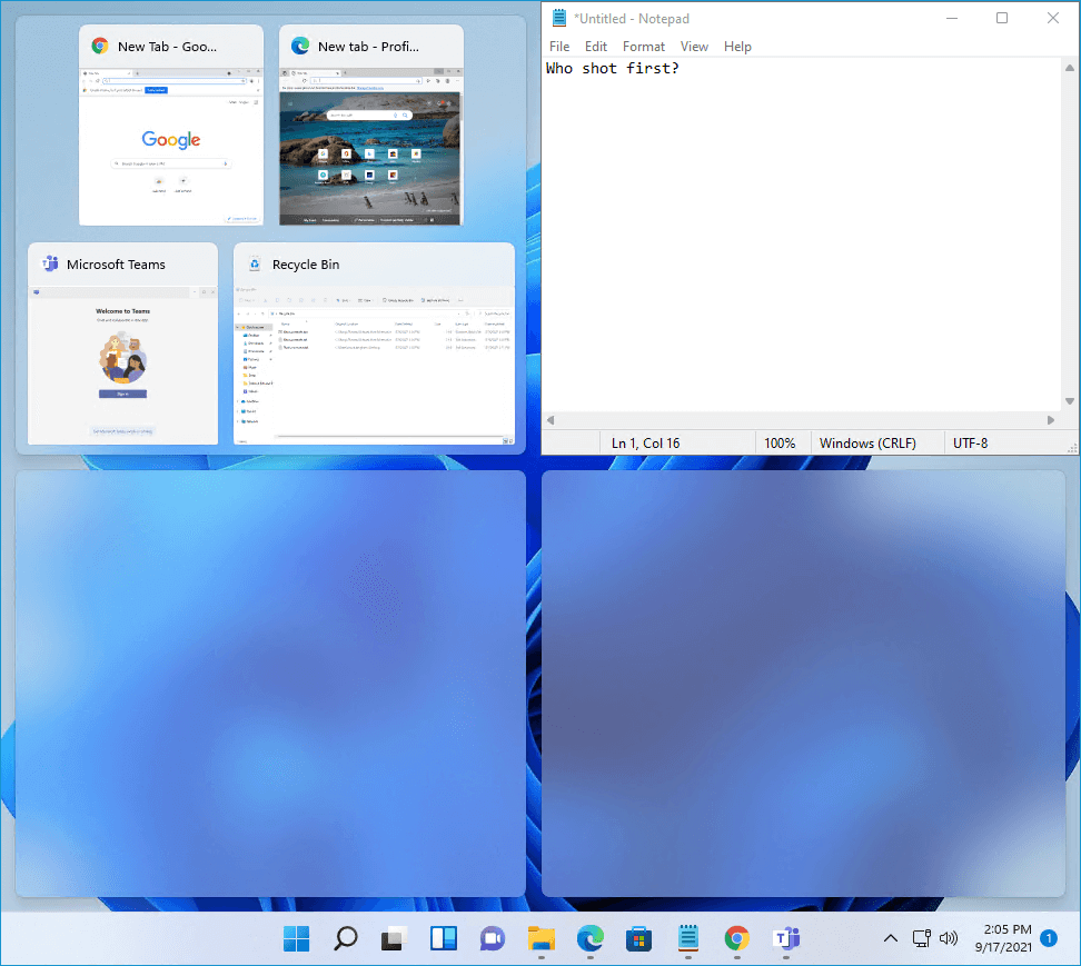 View of Windows 11 by desktop display selector