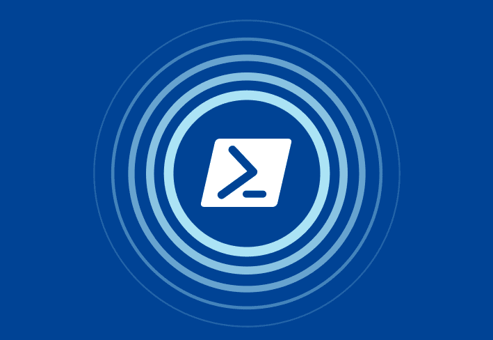 Hero image illustration of PowerShell logo with rings.