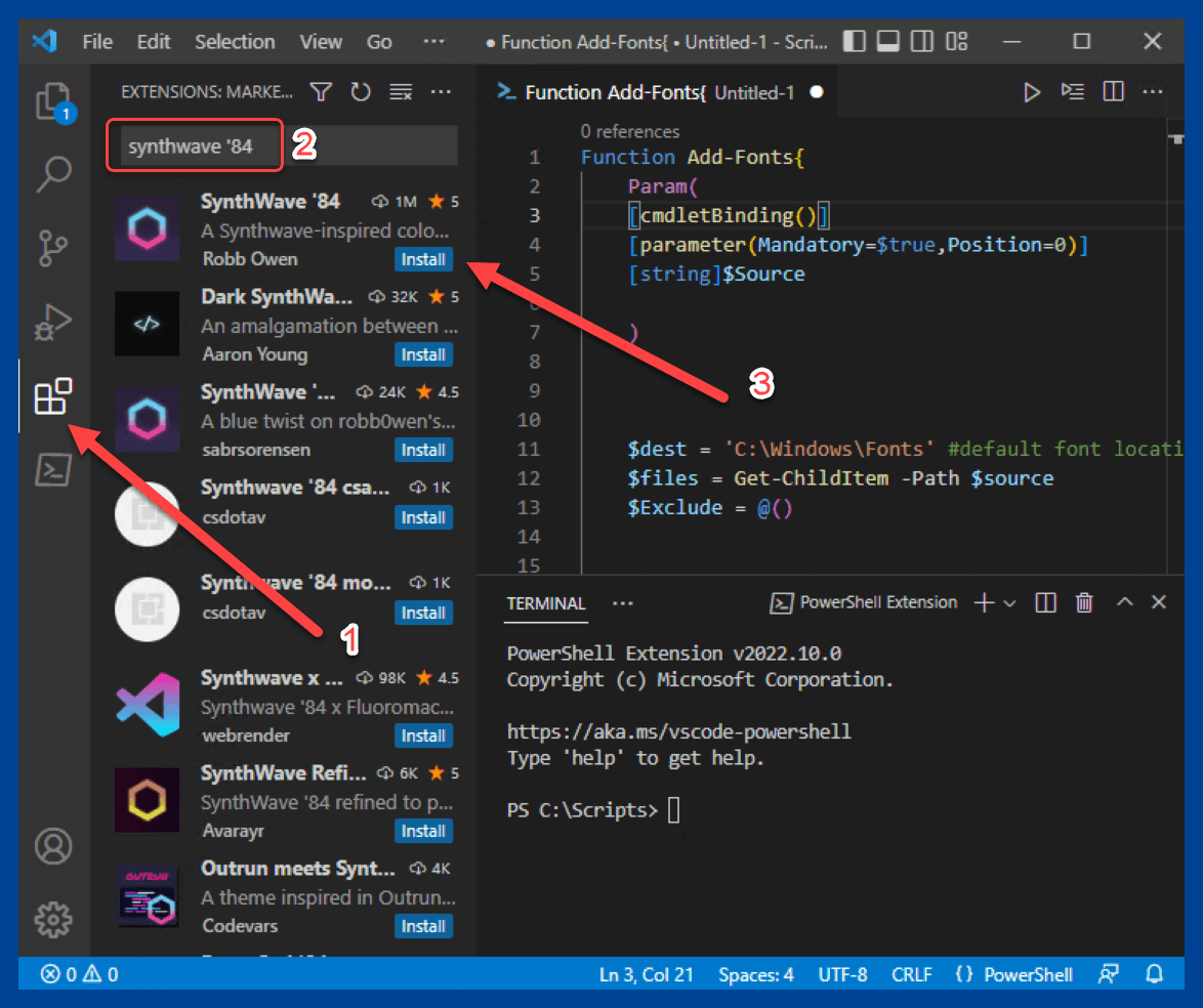 How to customize Visual Studio (VS) Code for PowerShell