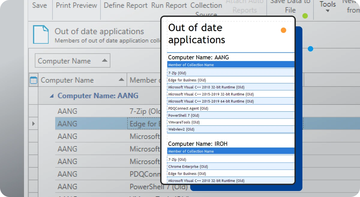 pdq inventory ui of reporting