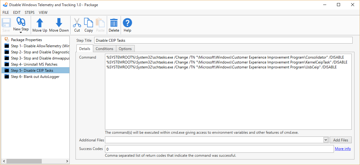 Packages   Disable Telemetry and Tracking   Step 5